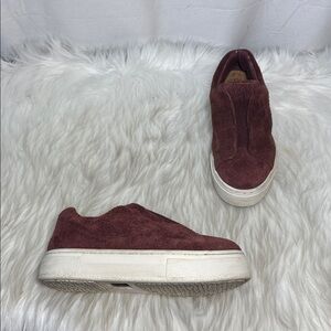 Eytys Maroon Doja S-O Barolo Slip-On Suede Sneakers Sz 7
